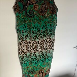 Green and Leopard Print Dress